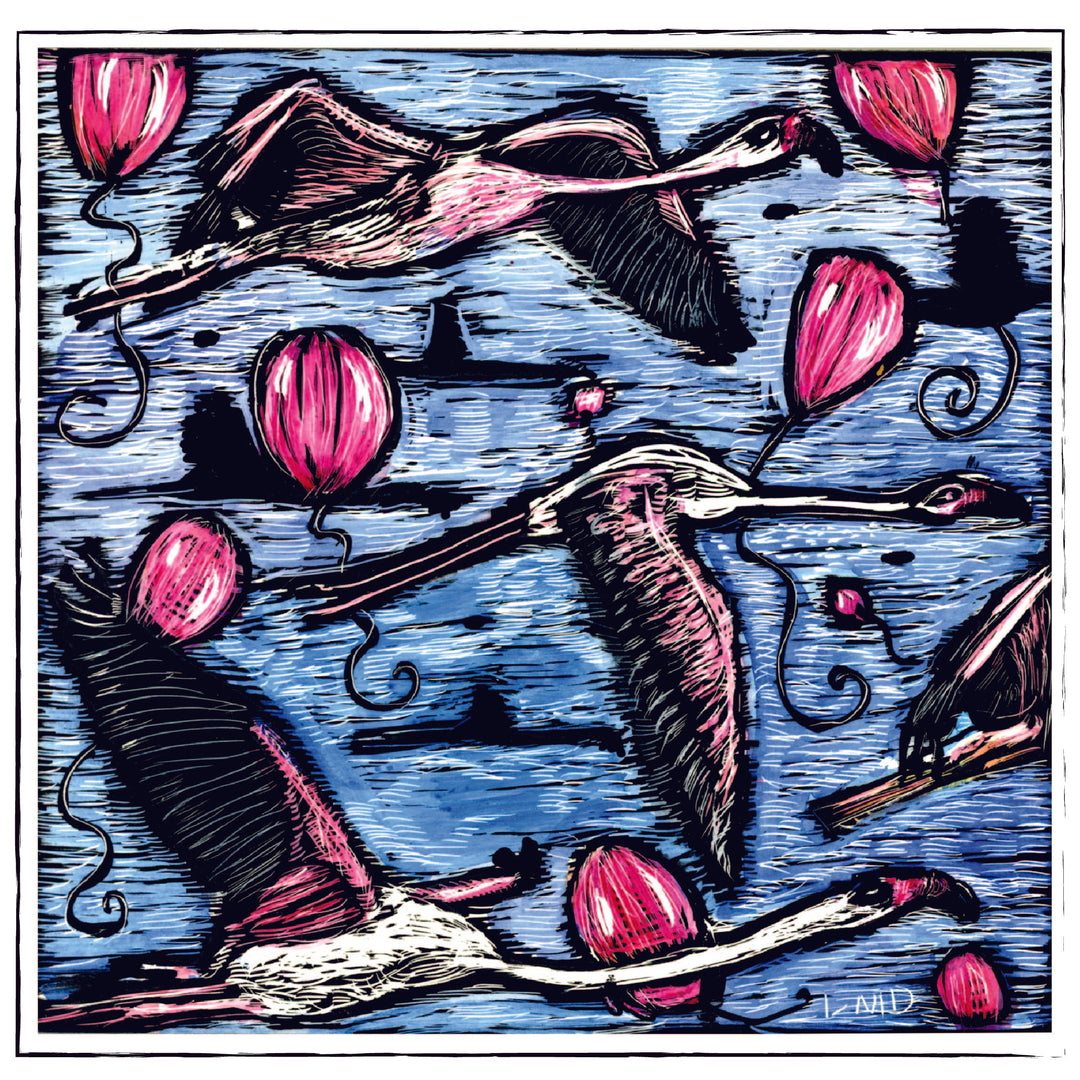 A Flamboyance  of flamingos